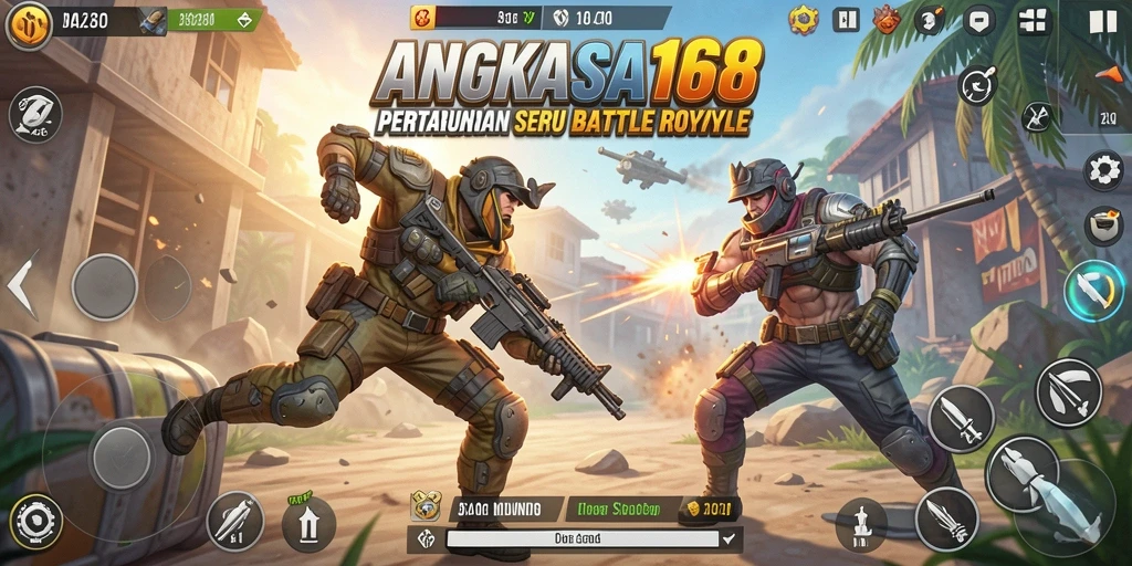 Tangkapan layar dari gameplay Battle Royale yang mendebarkan.