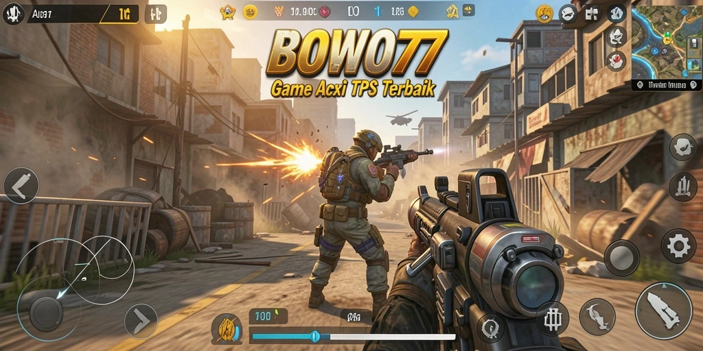 Tangkapan layar gameplay BOWO77 yang mendebarkan dengan pertempuran intens.