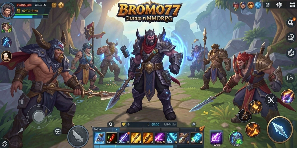 Tampilan gameplay BROMO77 yang menakjubkan dalam pertarungan MMORPG.