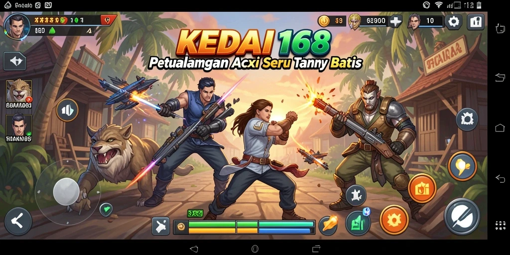 Tangkapan layar menampilkan aksi mendebarkan dalam KEDAI168.