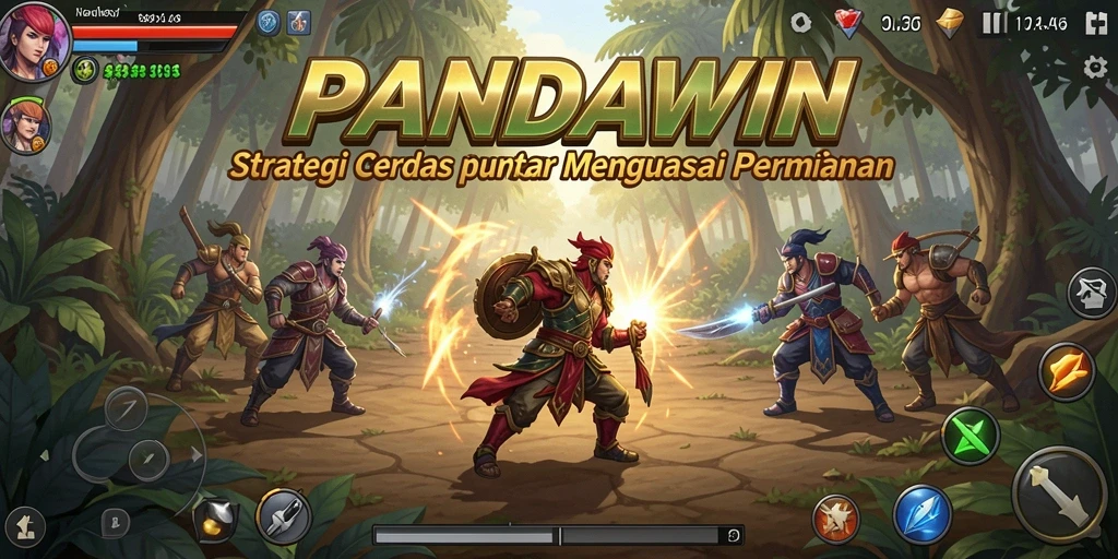 Screenshot gameplay PANDAWIN menampilkan aksi strategi yang seru dan menegangkan.