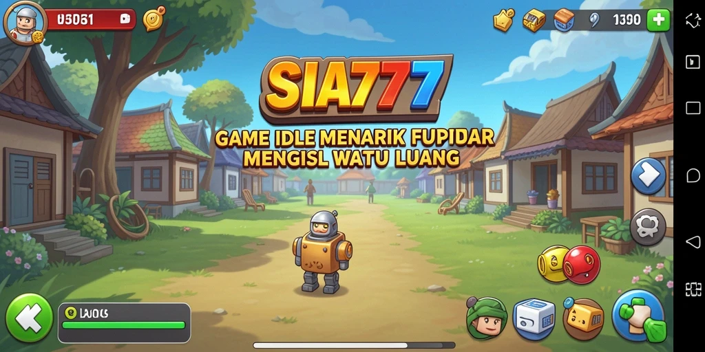 Tampilan gameplay SIA777 dengan karakter dalam mode idle.