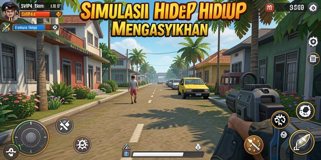 Screenshot utama SVIP4 menampilkan interaksi seru dalam gameplay Simulation.