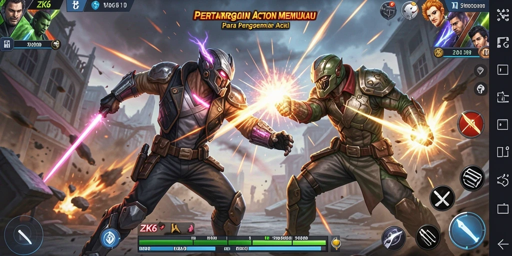 Tampilan gameplay seru dalam ZK6 dengan aksi menegangkan.